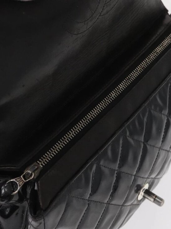 CHANEL Matelasse 25 Chain Backpack Enamel Black Silver CC Auth gh1554 main image 11